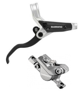 Купить Тормоз гидравлический передний SHIMANO M445, серебристый