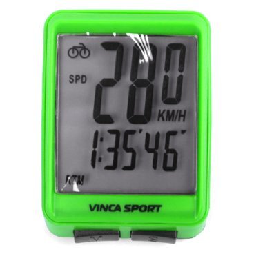 Купить Велокомпьютер Vinca Sport 12 функций V-1507 беспроводной. зеленый/черный 