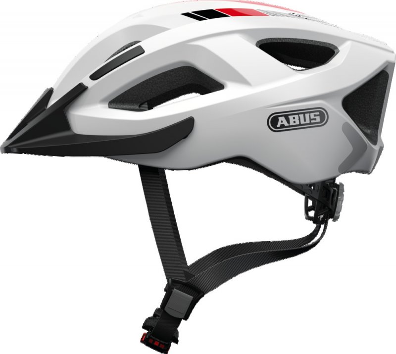 Купить Шлем Aduro 2.0 с LED фонариком и светоотр элемент, M(52-58см) с регулир., 295гр, 14 отв, сетка от насекомых, белый ABUS