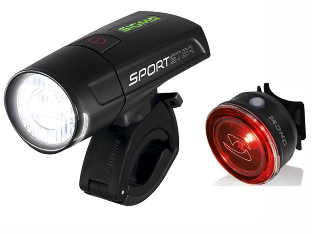 Купить SIGMA Комплект освещения SPORTSTER / MONO RL (1 режим) K-SET, с зарядкой и акк., чёрный