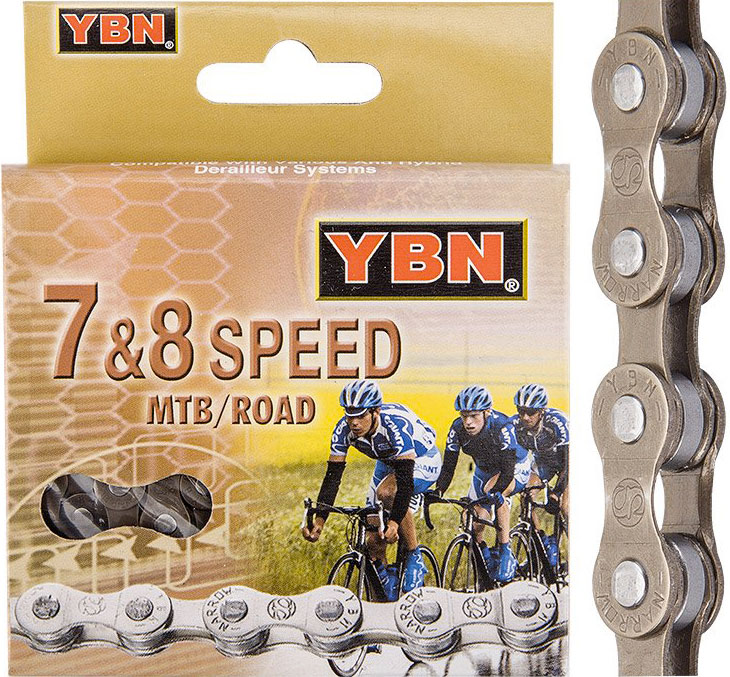Купить Цепь YBN S52, 7-8 скоростей, 116 звеньев, с замком