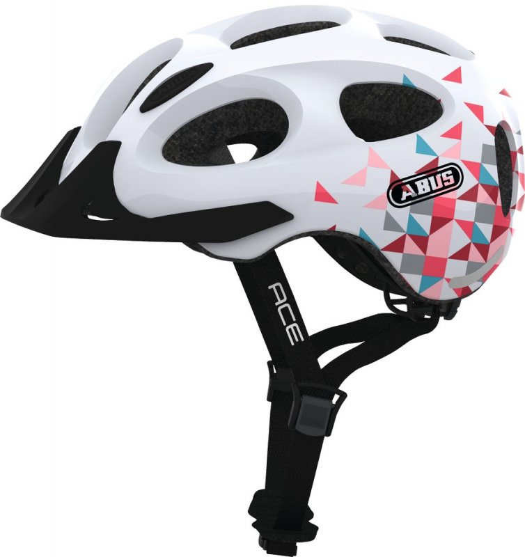 Купить Шлем Youn-I-Ace с LED фонариком, M(52-57см) с регулир., 270гр, 17 отв, сетка от насекомых, белый ABUS