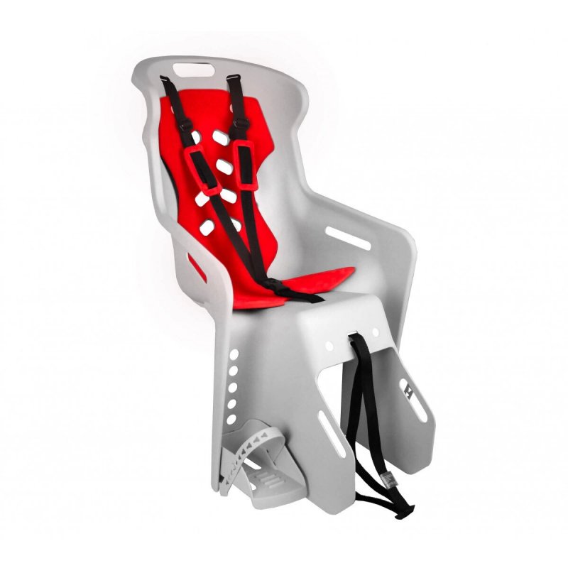 Купить Кресло детское с креплением на багажник светло-серое с красной накладкой, 22кг, HTP 155
